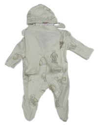 Nové - 3set - Bílý overal s Dumbem + polodupky + čepice Primark