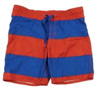 Červeno-modré pruhované plážové kraťasy H&M