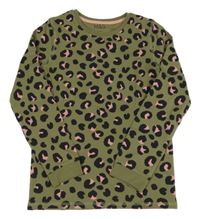 Nové - Khaki-černo-růžové vzorované triko M&S