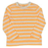 Neonově oranžovo-bílé pruhované triko F&F