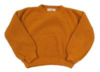 Medový žebrovaný oversize svetr H&M