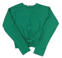 Tmavozelené crop mikinotriko s uzlem H&M