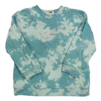 Modrozeleno-mátová batikovaná mikina H&M