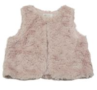 Světlerůžová kožešinová podšitá crop vesta H&M