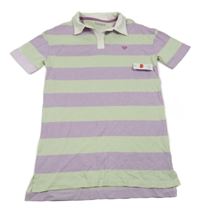 Nové - světlezeleno-levandulové pruhované šaty se srdíčkem a límečkem Nutmeg