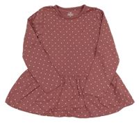 Kakaová šatová tunika se srdíčky Topolino