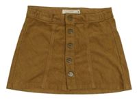 Hnědá semišová propínací sukně H&M