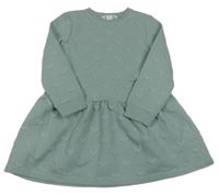 Olivovošedé vzorované šaty se srdíčky H&M