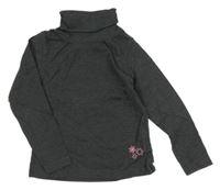 Tmavošedý melírovaný rolák s vločkami lupilu