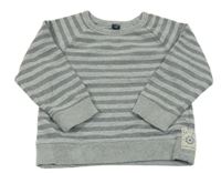 Šedo-tmavošedá pruhovaná melírovaná mikina s nášivkou GAP