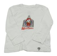 Bílé triko s PAW PATROL - Marshall lupilu