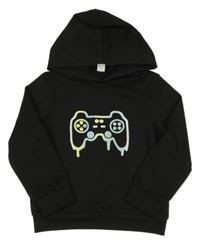 Černá mikina s ovladačem a kapucí SHEIN