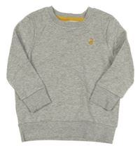 Šedá melírovaná mikina s dinosaurem George