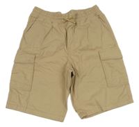 Béžové cargo plátěné kraťasy H&M