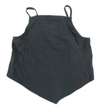Tmavošedý mačkaný asymetrický crop top H&M