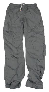 Tmavošedé cargo cuff podšité kalhoty Kids