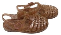 Pudrové třpytivé gumové sandálky George vel. 32
