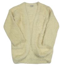 Béžový chlupatý svetrový cardigan Next