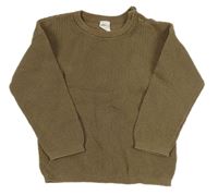 Hnědý žebrovaný svetr H&M