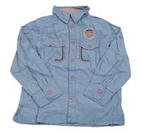 Modro-bílá pruhovaná košile s nášivkou Topolino