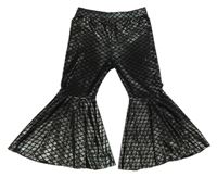 Černé vzorované třpytivé hippiee kalhoty