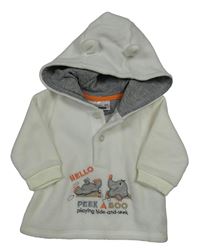 Smetanová fleecová mikina s krtkem a kapucí Ergee