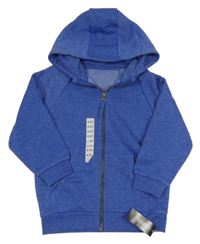 Nové - Modrá melírovaná propínací mikina s kapucí Dunnes