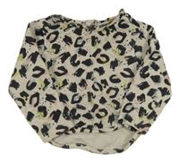 Světlešedo-černá mikina s leopardím vzorem Miniclub