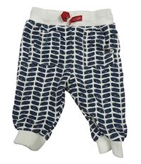 Bílo-tmavomodré vzorované tepláky M&S