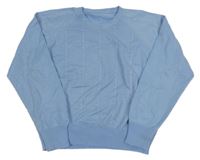 Modrý lehký svetr s copánkovým vzorem