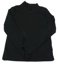 Černé žebrované triko se stojáčkem H&M