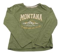 Khaki triko s horami a nápisem Primark