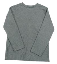 Šedé melírované žebrované triko Tu