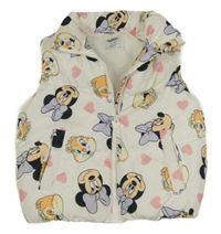 Smetanová šusťáková zateplená vesta s Minnie Primark