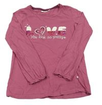 Vínové triko s nápisem s flitry Kids