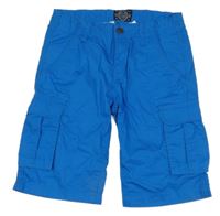 Modré plátěné cargo kraťasy C&A