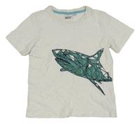 Bílé tričko se žralokem Alive