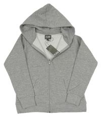 Nové - Šedá melírovaná propínací mikina s kapucí Fluid