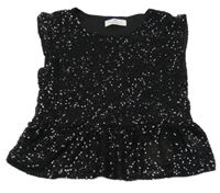 Černé flitrové slavnostní tričko H&M