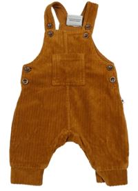 Hnědé žebrované sametové laclové tepláky Topomini