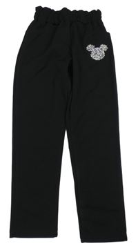 Černé teplákové kalhoty s Mickeym z kamínků