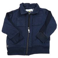 Tmavomodrá vzorovaná propínací mikina Baker