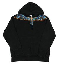 Černá mikina s křídly a kapucí