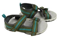 Khaki-modrozelené sandály s pruhy Lily & Dan vel. 30