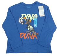 Nové - Modré triko s dinosaurem Primark