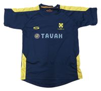 Tmavomodro-žluté sportovní tričko s výšivkou