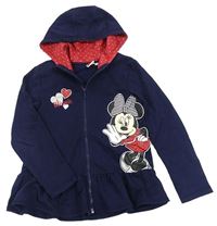 Tmavomodrá propínací mikina s kapucí a Minnie zn. Disney 