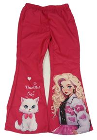Růžové flare legíny s Barbie shein