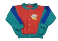 Zeleno-červená propínací mikina s lvem 