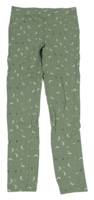 Zelené vzorované tregíny s veverkami 